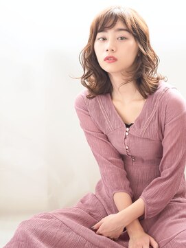 ヘアーサロン ラフリジー(Loufreasy) くせ毛風無造作ふわミディ×イルミナカラーでアッシュブラウン