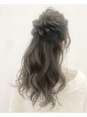 ハーフアップ × ロング