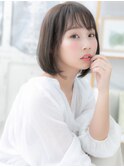 シースルーレイヤーカット小顔前下がりボブa上尾20代30代40代!