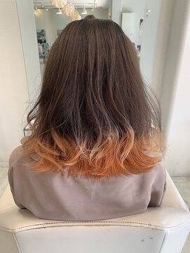 カイム ヘアー(Keim hair) オレンジ裾カラー/グラデーションカラー/ブリーチ/20代30代40代