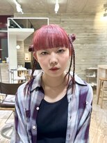 ヲタク(wotaku.)&nbsp;ヘアレッドカラーボルドーアレンジ暖色ブリーチカラー