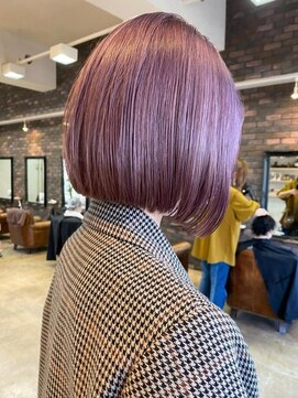 ヒース 姪浜(Heath) ピンクベージュ　くすみカラー　ショートボブ　似合わせカット