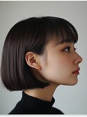 まえがみありの重めボブ