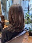 ◆大人かわいい小顔くびれミディアムレイヤーカット/ワンカール