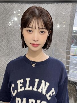 メゾンアクア 表参道(Maison ACQUA) ＋切りっぱなしボブメルティーカラー小顔似合わせカット縮毛矯正