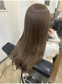 【白鳥】サラツヤロング×ミルクティーベージュ