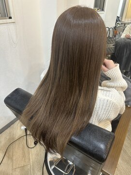 エンリー(ENlee) 【白鳥】サラツヤロング×ミルクティーベージュ