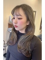 リップル(hair salon Ripple)&nbsp;韓国巻きグリーンアッシュ