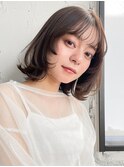 うる艶髪前髪斜めバングうるツヤフェイスレーミングワンカール
