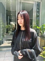 ナインセンス 下北沢(9_________nine sense) ぷつっとロング × 暗髪レッドピンク【下北沢】