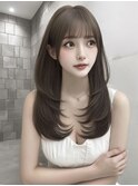 レイヤーカット 透明感カラー ベージュ 韓国ヘア 髪質改善 20代