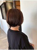 毛髪強化カラーで艶感ショート