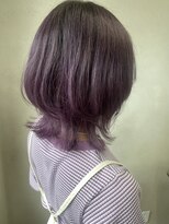アジールヘア 東上野店(agir hair)&nbsp;ラベンダーカラーラベージュパープルカラーウルフスタイル