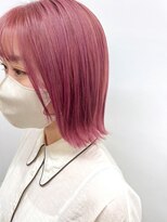 エマエコル(Emma ecole)&nbsp;Emma ecole ハイトーンボブ/外ハネ/暖色系/ペールピンク by Mai