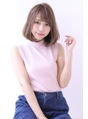 ことりベージュローライト大人かわいい小顔スリークボブ大人ボブ