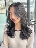 アッシュブラックニュアンスカラー美髪くびレイヤー_ba487651