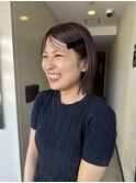 red brown 暖色カラー ぷつっと bob お呼ばれアレンジ