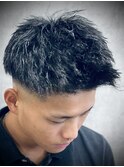 スキンフェード×ツイストパーマ