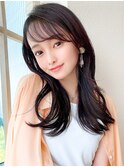 後れ毛が可愛い顔周りレイヤーロング/長泉三島沼津