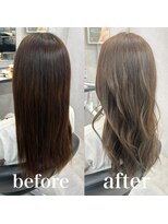 ヘアサロン ドットプラス 町田店(dot. plus)&nbsp;くすみマロンベージュくびれヘア/アプリコットオレンジ/町田