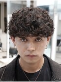 渋谷シャドウパーマメンズカットマッシュウルフ30代メンズパーマ