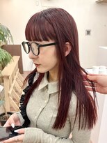 パークレーン アイス イヴェン(park lane ICI yeven)&nbsp;ブリーチなしボルドーチェリーレッド春カラーぱつっと前髪ライン