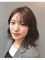 マッシュ 北堀江(MASHU)&nbsp;グレージュカラーでロブなスタイル バレイヤージュ サエキ