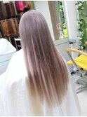 ピンク・シルバーアッシュロングエクステ♪横浜駅人毛専門店
