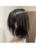 アフロディアンブランシュ(AphrodiaN branche)&nbsp;20代30代40代　青髪イヤリングカラー[アッシュブラック]