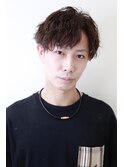 サイドパート×ツイストスパイラルパーマ×ツーブロック