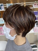 エス ハート オブ ヘアー 名東店(Heart of HAIR)&nbsp;【ES 川原】WinterStyle #21 ３Dハイライトショートボブ