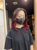 アジールヘア 赤羽駅南口店(agir hair) インナーカラーワインレッドケアブリーチ10代20代韓国風