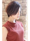 丸みが可愛い小顔ショートボブ
