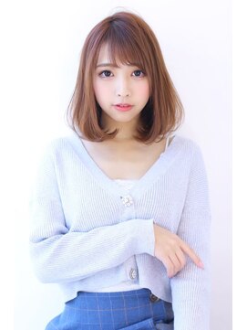 オーロ 西大寺店(ORO) フェミニンボブが可愛いブラウンベージュ