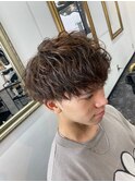 20代30代ツーブロックマッシュツイストスパイラルパーマ