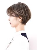 丸みショート・ボブ/丸顔/前髪あり/絶壁解消/40代/30代/長め