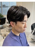 横浜西口大人メンズニュアンスパーマセンターパート