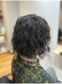 メンズロング×スパイラルパーマ