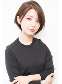 アシメショートエアリーショートグレージュナチュラルボブ