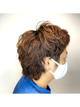 デュード(Dude) ウェーブウルフ/パーマ/ヘーゼルベージュ/ダークアッシュ