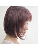 切りっぱなしボブ×モーヴピンク