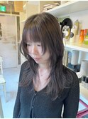 ロングウルフレイヤー×グレージュアッシュ