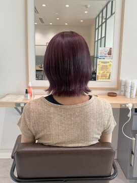 バサ 新所沢店(BASSA) 紫カラー外ハネアレンジ