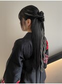ロングウェーブミディアム着物ヘア成人式卒業式吉祥寺
