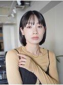 ◎韓国ヘアー顔周りレイヤーボブミディアムおくれ毛前髪万代新潟
