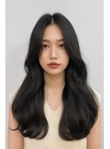 黒髪/韓国風小顔波巻き