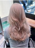 ハイトーンダブルカラーブリーチ顔周りレイヤーロング_ba563571