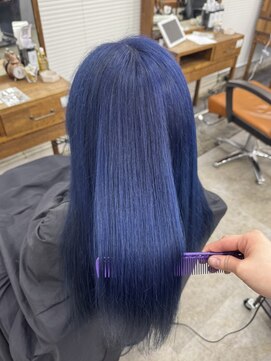 アジールヘア 北千住駅西口店(agir hair) 寒色系ダークブルーカラー