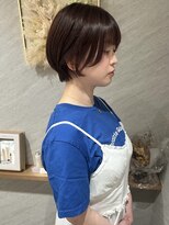 フレームプラス なんば駅前店(FRAME+)&nbsp;丸みショート　顔まわり　チェリーレッド