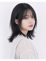 アース 都城川東店(HAIR & MAKE EARTH)&nbsp;韓国風ハッシュカット×艶感黒髪ミディアム